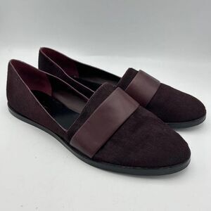 Vince 7.5 M Mason Slip-On Loafers Purple Leather Calf Hair Round Toe Flats Shoes